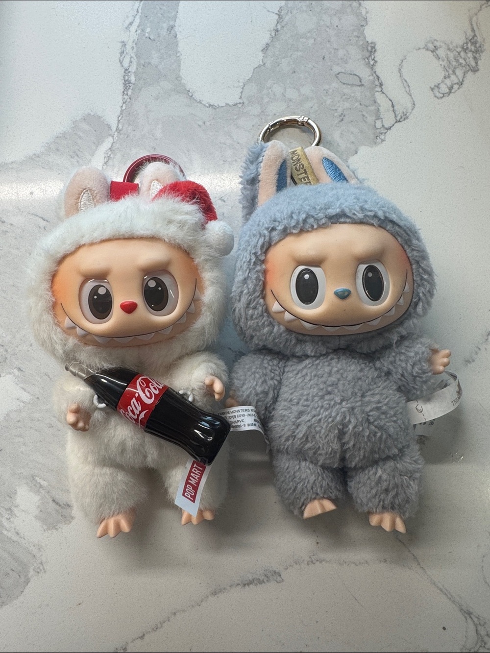 POPMART Labubu cococola and grey macaron